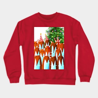 Foxes Christmas Party Crewneck Sweatshirt
